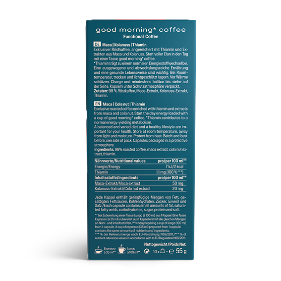 Moments by Biogena good morning coffee Packung Rueckseite